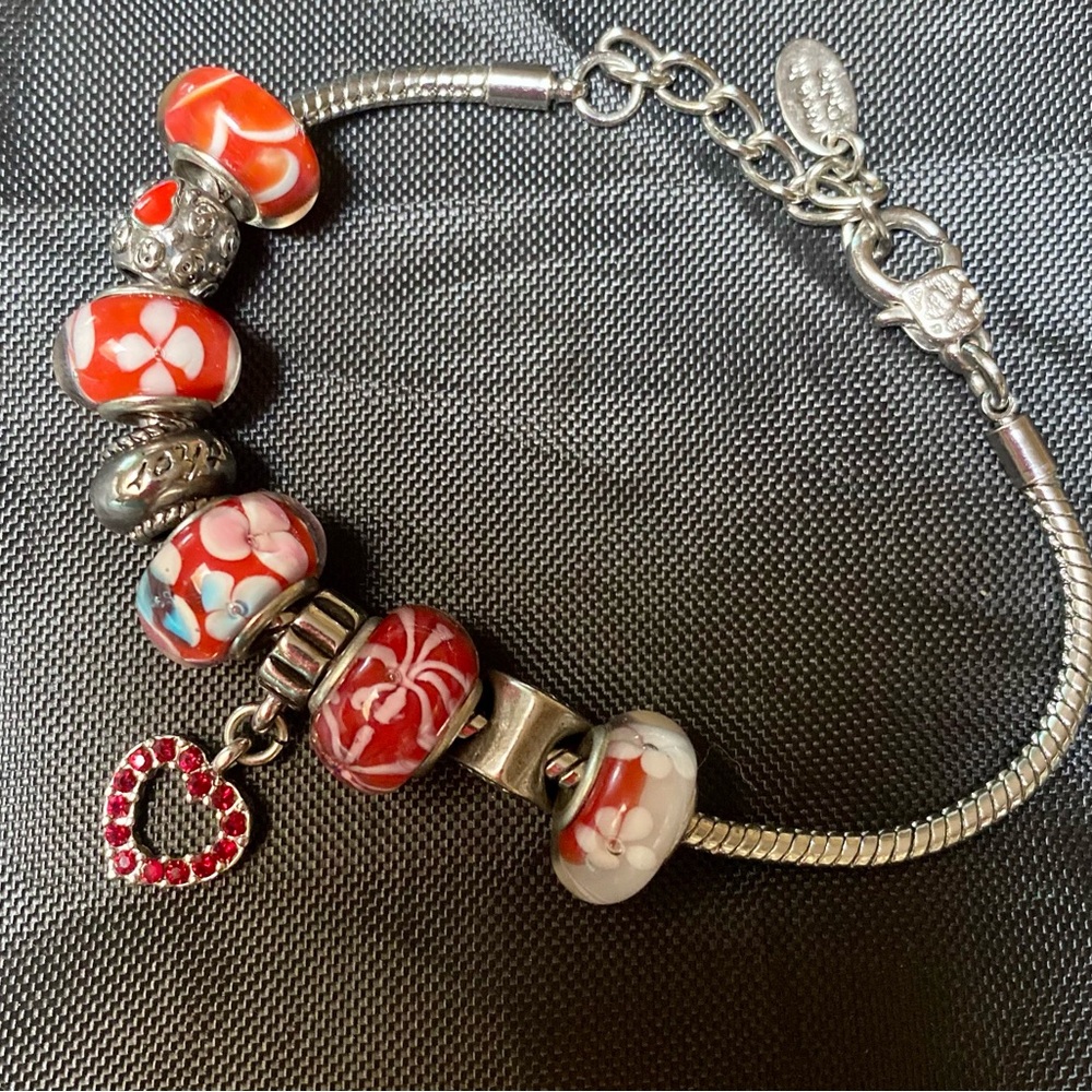 Italian Murano Glass Bead Bracelet